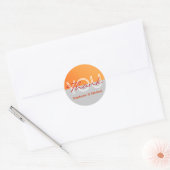 Oranje grijze bruiloft dank u ronde sticker (Envelop)