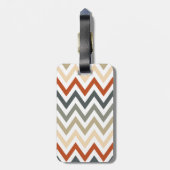 Oranje grijze Chevron Geometrische Design Kleur Bagagelabel (Achterkant verticaal)