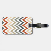 Oranje grijze Chevron Geometrische Design Kleur Bagagelabel (Achterkant horizontaal)