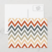 Oranje grijze Chevron Geometrische Design Kleur Briefkaart (Voorkant / Achterkant)