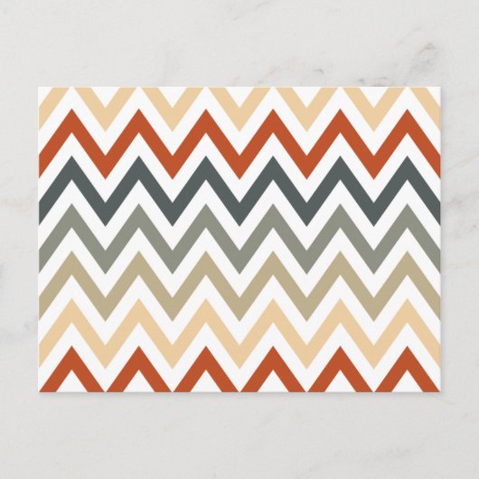 Oranje grijze Chevron Geometrische Design Kleur Briefkaart (Voorkant)