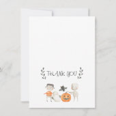 Oranje Grijze Halloween Birthday Dank je wel Kaart (Achterkant)