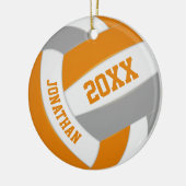 oranje grijze jongens volleybalplokleuren keramisch ornament (Links)