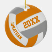 oranje grijze jongens volleybalplokleuren keramisch ornament (Achterkant)