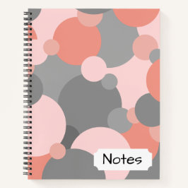 Oranje-grijze moleculen Spiraal Notebook Notitieboek