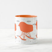 Oranje grijze patroonstoel voor middeleeuwen Silho Mok (Midden)