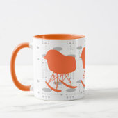 Oranje grijze patroonstoel voor middeleeuwen Silho Mok (Links)