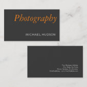 Oranje grijze plaat fotografie professioneel visitekaartje (Voorkant / Achterkant)