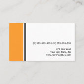 Oranje grijze rand modern, stijlvol wit visitekaartje (Achterkant)