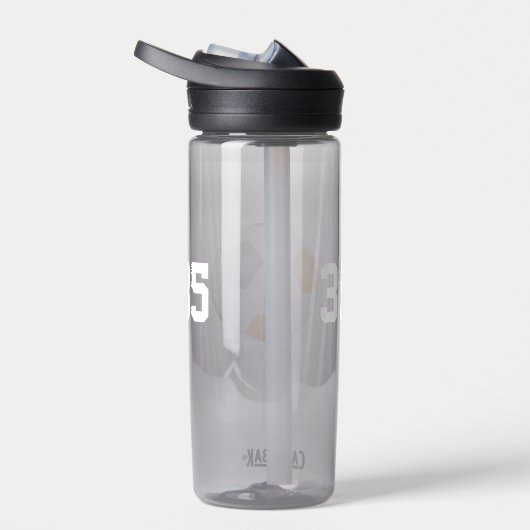 Oranje Grijze School Club Team Kleuren Voetballer Waterfles (Rechts)