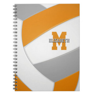 oranje grijze teamkleuren meisjes jongens volleyba notitieboek