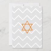Oranje grijze, traditionele balk Mitzvah Kaart (Achterkant)