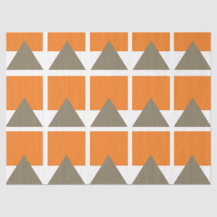Oranje Grijze Vierkante Driehoek Geometrisch Tissuepapier