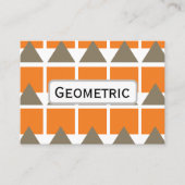 Oranje Grijze Vierkante Driehoek Geometrische Visitekaartje (Voorkant)