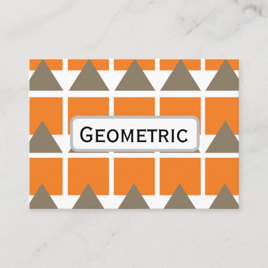 Oranje Grijze Vierkante Driehoek Geometrische Visitekaartje (Voorkant)