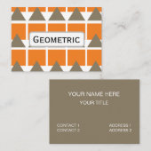 Oranje Grijze Vierkante Driehoek Geometrische Visitekaartje (Voorkant / Achterkant)