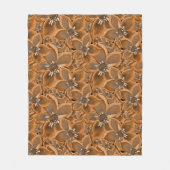 Oranje, grijze waterverf bloemen. fleece deken (Voorkant)