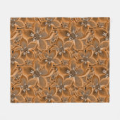 Oranje, grijze waterverf bloemen. fleece deken (Voorkant (Horizontaal))