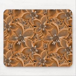 Oranje, grijze waterverf bloemen. muismat