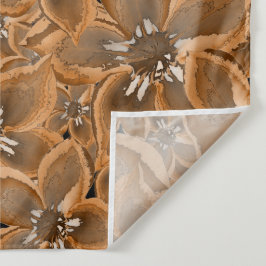 Oranje, grijze waterverf bloemen. wandkleed