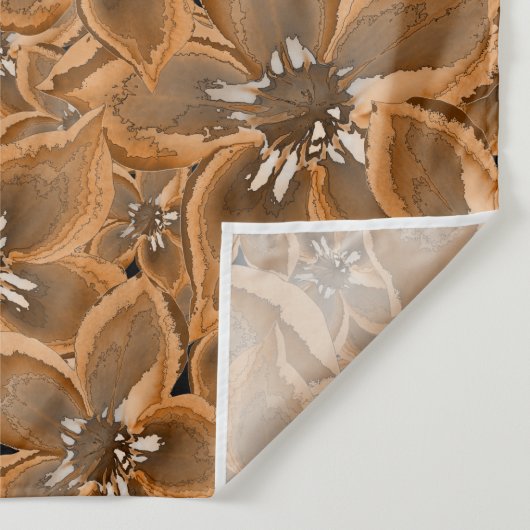 Oranje, grijze waterverf bloemen. wandkleed (Detail)