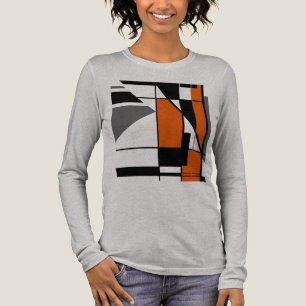 Oranje Grijze Zwart Geometrische Mozaïek MCM Look Tri-Blend Shirt