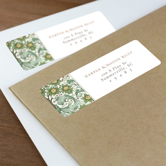 Oranje groen aangepaste retour adreslabel Etiket