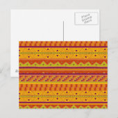 Oranje Groen Abstract Aztec Tribal Print Pattern Briefkaart (Voorkant / Achterkant)
