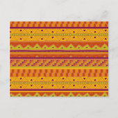 Oranje Groen Abstract Aztec Tribal Print Pattern Briefkaart (Voorkant)