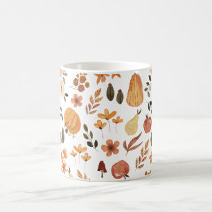 Oranje Groen Aquarel Herfstpatroon Wrap-around Magische Mok