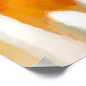 Oranje Groen Aquarel Schilderen Poster (Hoek)