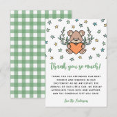 Oranje Groen Beer Geachte Baby shower Dank u wel Bedankkaart (Voorkant / Achterkant)