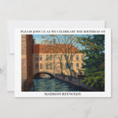 Oranje Groen Blauw Brugge Kanaaluitnodiging Kaart (Voorkant)