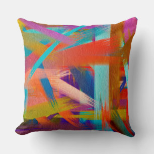Oranje Groen Blauw Paars Abstract Kussen