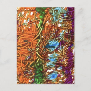 Oranje, Groen, Blauw, Paarse Marmer Kunstwerk Briefkaart