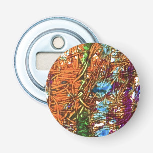 Oranje, Groen, Blauw, Paarse Marmer Kunstwerk Button Flesopener