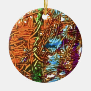 Oranje, Groen, Blauw, Paarse Marmer Kunstwerk Keramisch Ornament