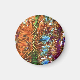 Oranje, Groen, Blauw, Paarse Marmer Kunstwerk Magneet
