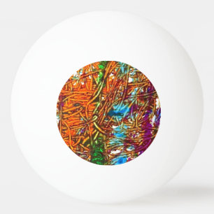 Oranje, Groen, Blauw, Paarse Marmer Kunstwerk Pingpongbal