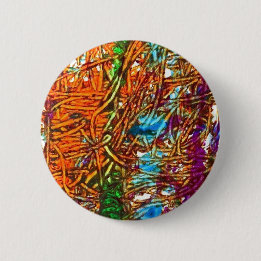 Oranje, Groen, Blauw, Paarse Marmer Kunstwerk Ronde Button 5,7 Cm