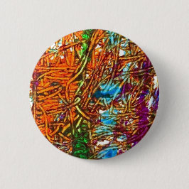 Oranje, Groen, Blauw, Paarse Marmer Kunstwerk Ronde Button 5,7 Cm