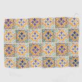 Oranje-groen-blauw Tegel golfhanddoek (Horizontaal)