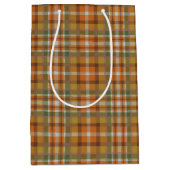 ORANJE GROEN BROWN GOLD AUTUMN PLAID PATROON MEDIUM CADEAUZAKJE (Voorkant)