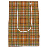 ORANJE GROEN BROWN GOLD AUTUMN PLAID PATROON MEDIUM CADEAUZAKJE (Achterkant)
