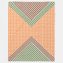 ORANJE GROEN & BRUIN RUTENPATROON FLEECE DEKEN