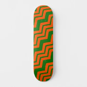 Oranje Groen Chevron Zigzag Ontwerp  Persoonlijk Skateboard (Voorkant)