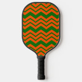 Oranje Groen Chevron Zigzag Ontwerp Pickleball Paddle (Voorkant)
