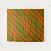 Oranje Groen Chevron Zigzag Ontwerp  Wandkleed (Voorkant (horizontaal))