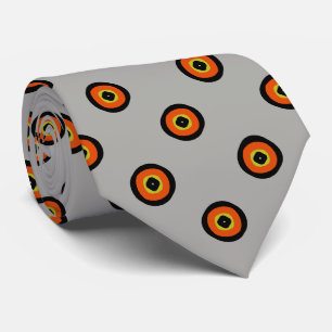 Oranje groen cirkelpatroon stropdas