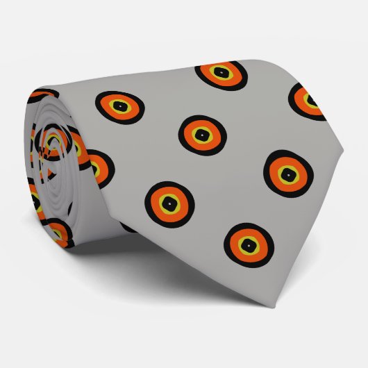Oranje groen cirkelpatroon stropdas (Opgerold)